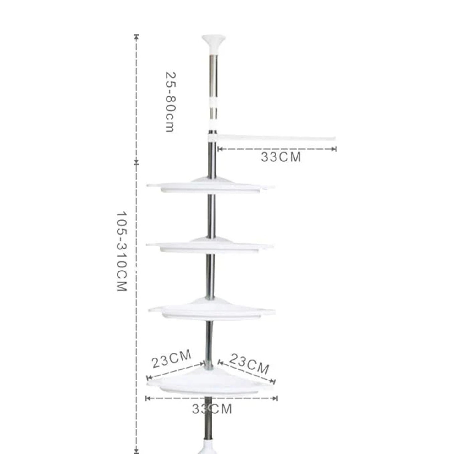 4-Tier Multi-Function Corner Shelf – Adjustable Telescopic Bathroom Organizer