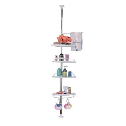 4-Tier Multi-Function Corner Shelf – Adjustable Telescopic Bathroom Organizer