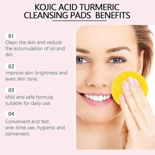 Kojic Acid & Turmeric Cleansing Pads (40 Pieces) – Brightening & Exfoliating Face & Body Treatment